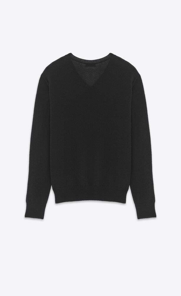 v-neck sweater in cashmere and silk