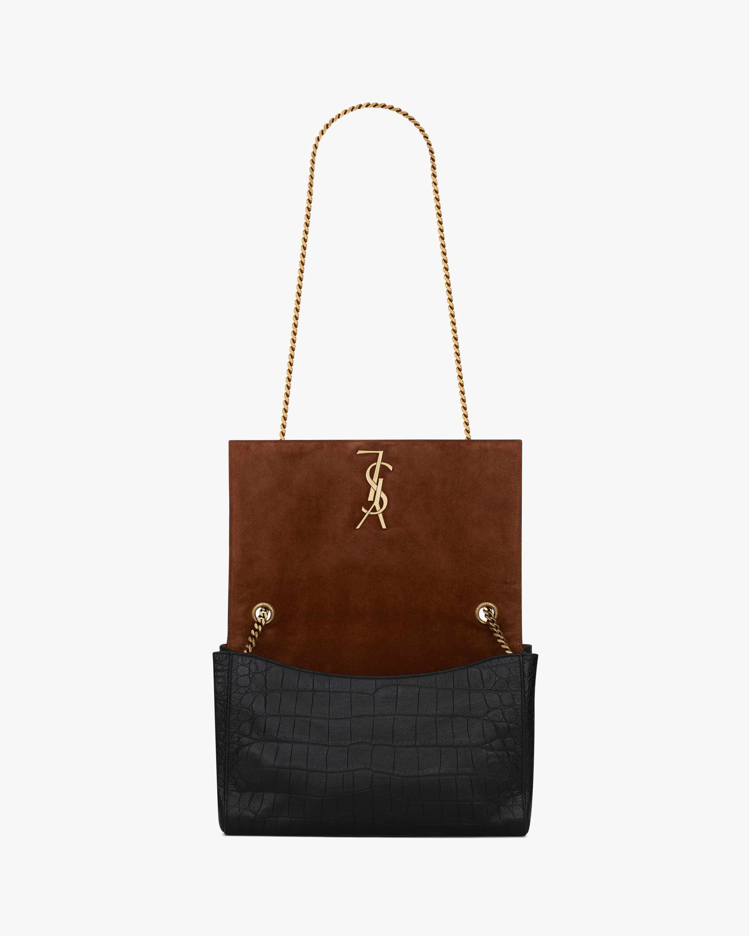 KATE medium WENDBARE TASCHE AUS WILDLEDER UND LEDER MIT KROKOPRÄGUNG
