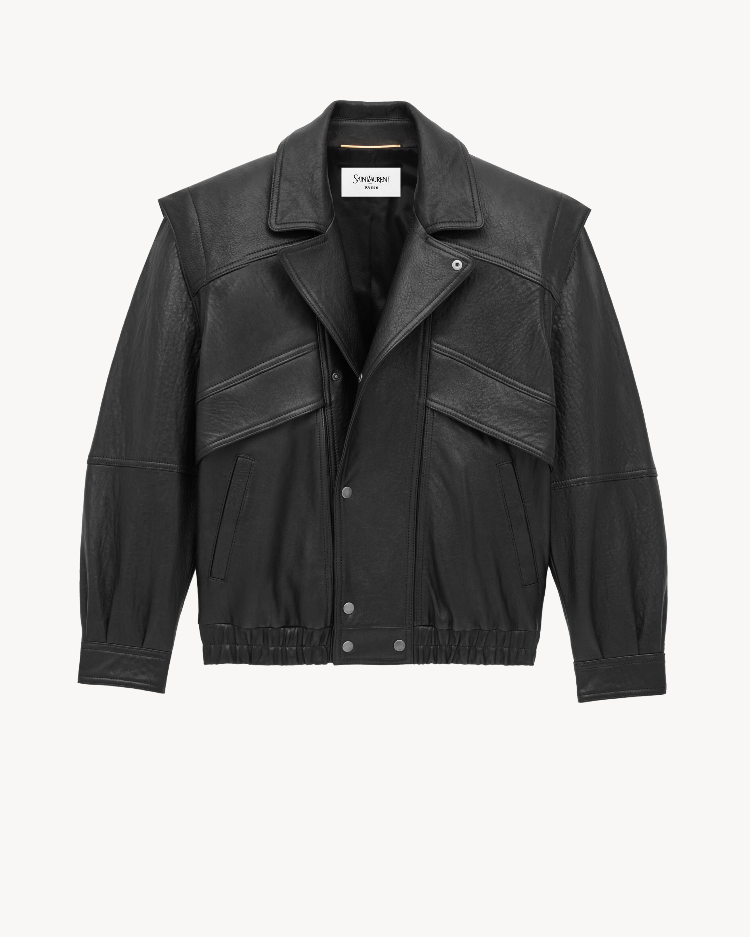 bomber jacket in bubbled lambskin