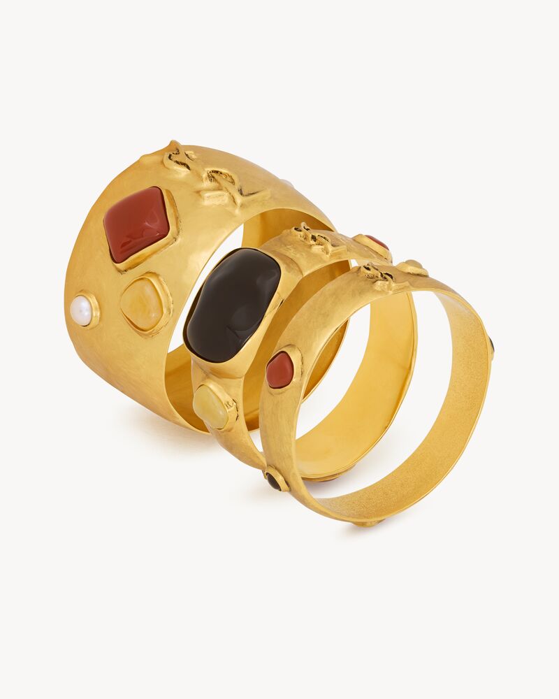 Bracelets jonc avec cabochon CASSANDRE en émail, résine, verre et métal