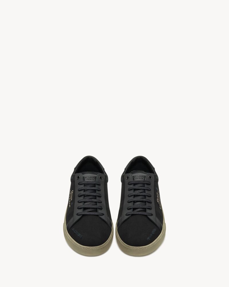 court classic sl/06 embroidered sneakers in canvas and smooth leather