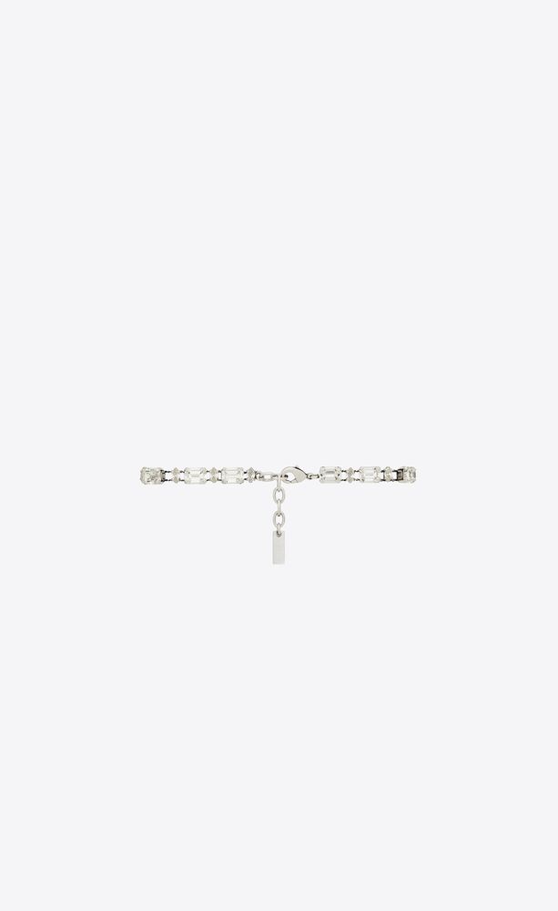 Pear and square rhinestone bracelet in metal | Saint Laurent | YSL.com