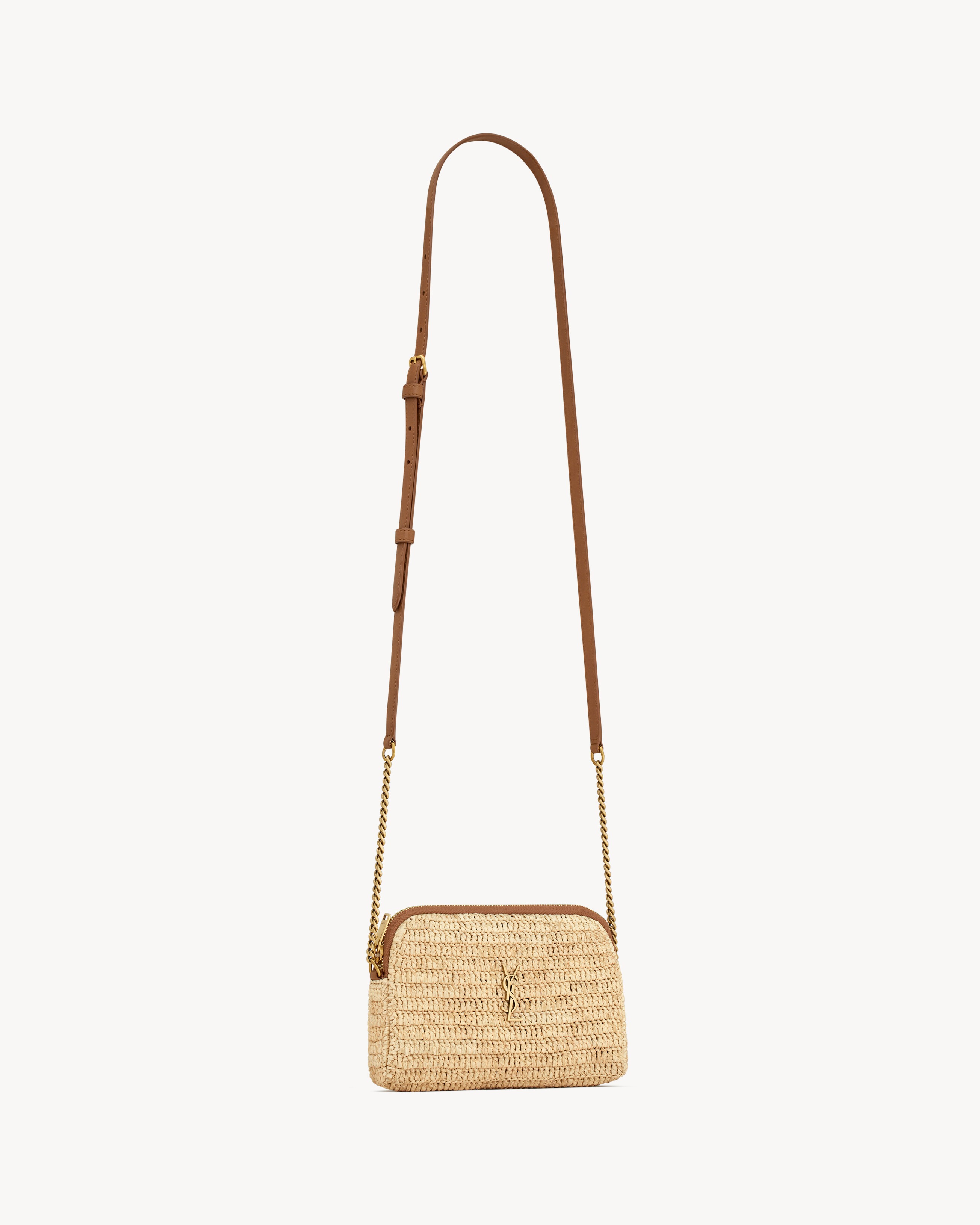 GABY zipped pouch in raffia