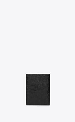 tiny cassandre credit card wallet in grained leather