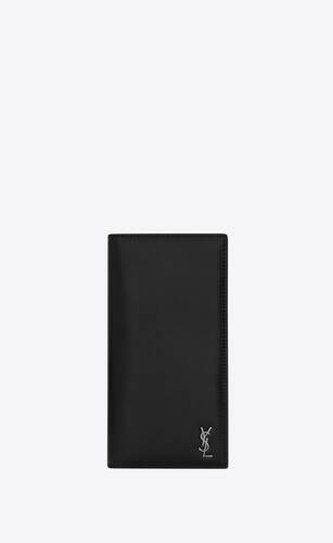 Saint Laurent Leather Embossed Logo Zipped Wallet in Black for Men Mens Accessories Wallets and cardholders 