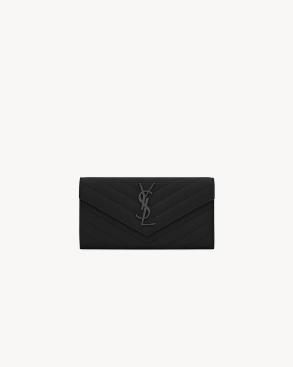 CASSANDRE MATELASSÉ large flap wallet in grain de poudre leather