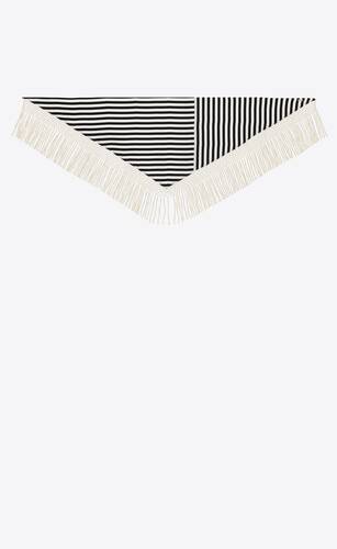 pañuelo triangular de rayas de seda y algodón