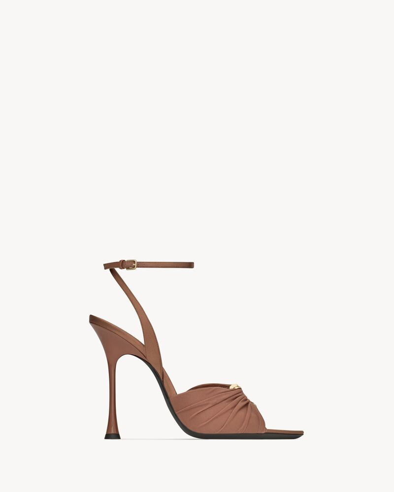 LOLA sandals in smooth leather and draped jersey