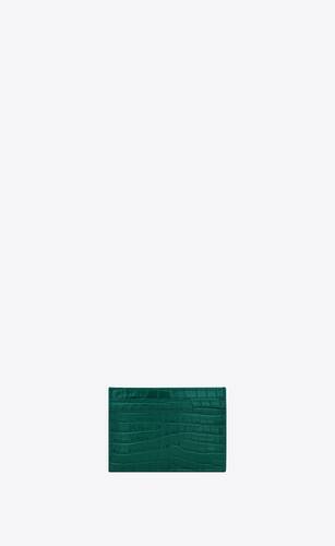 cassandre card case in crocodile-embossed shiny leather
