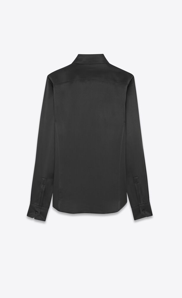 Fitted shirt in washed satin silk | Saint Laurent | YSL.com