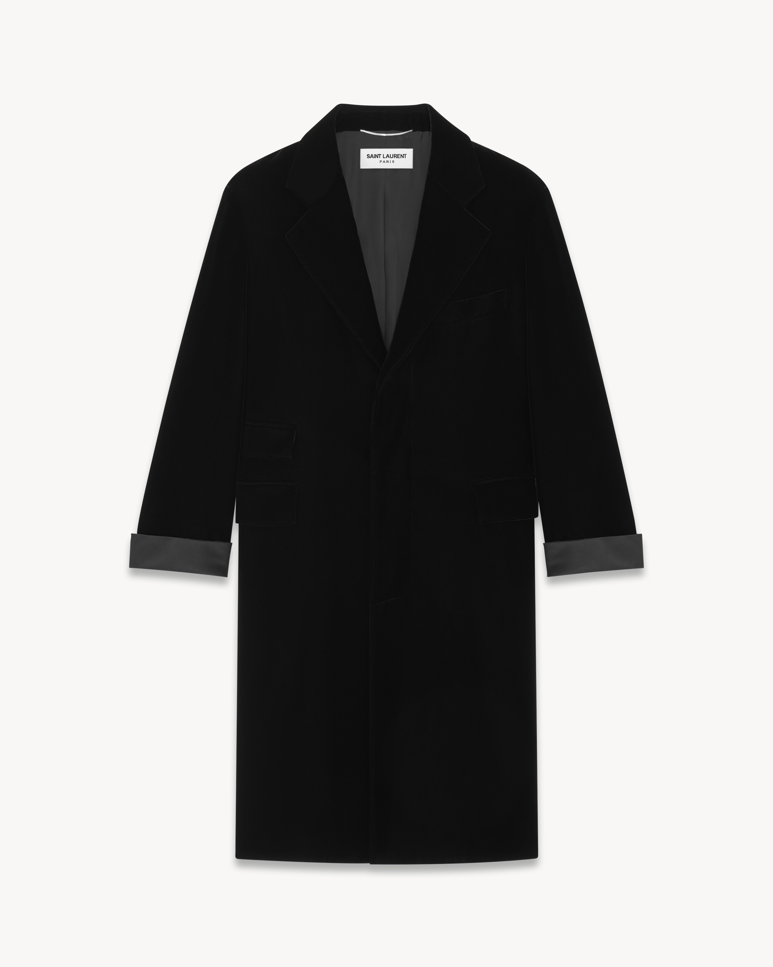 Oversized coat in velvet | Saint Laurent | YSL.com