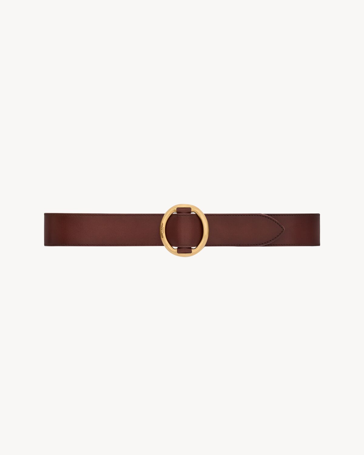 oval buckle belt in leather