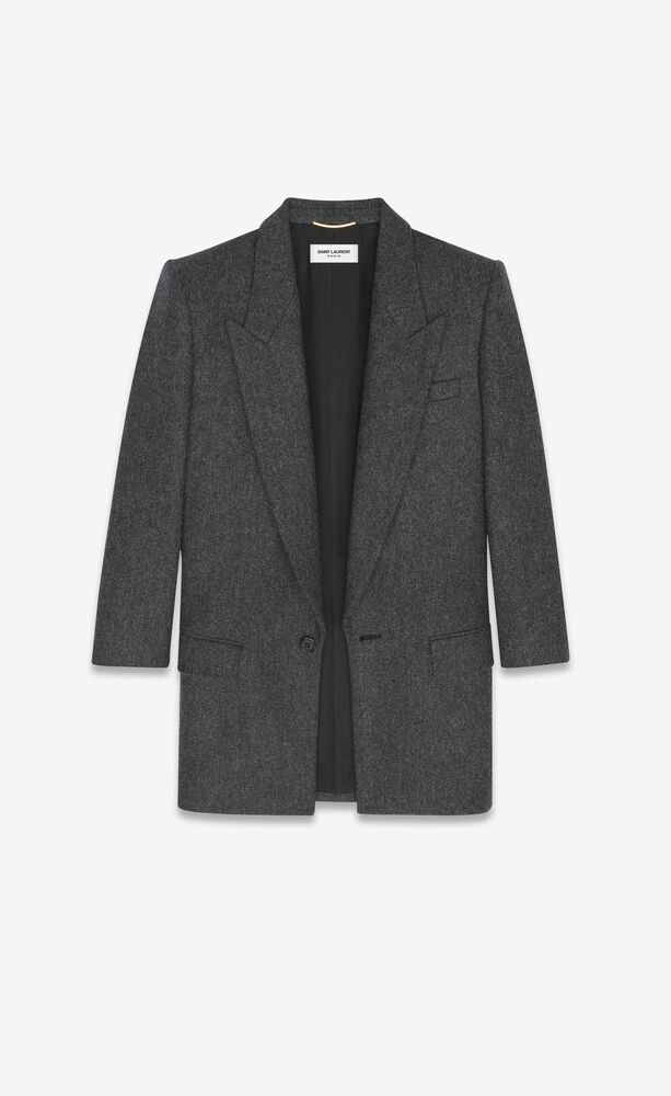 single-breasted jacket in wool twill