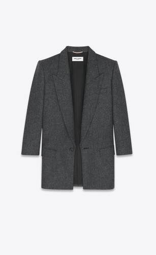 chaqueta con botonadura simple de twill de lana
