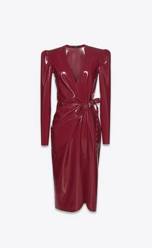 blue silk yves saint laurent wrap dress