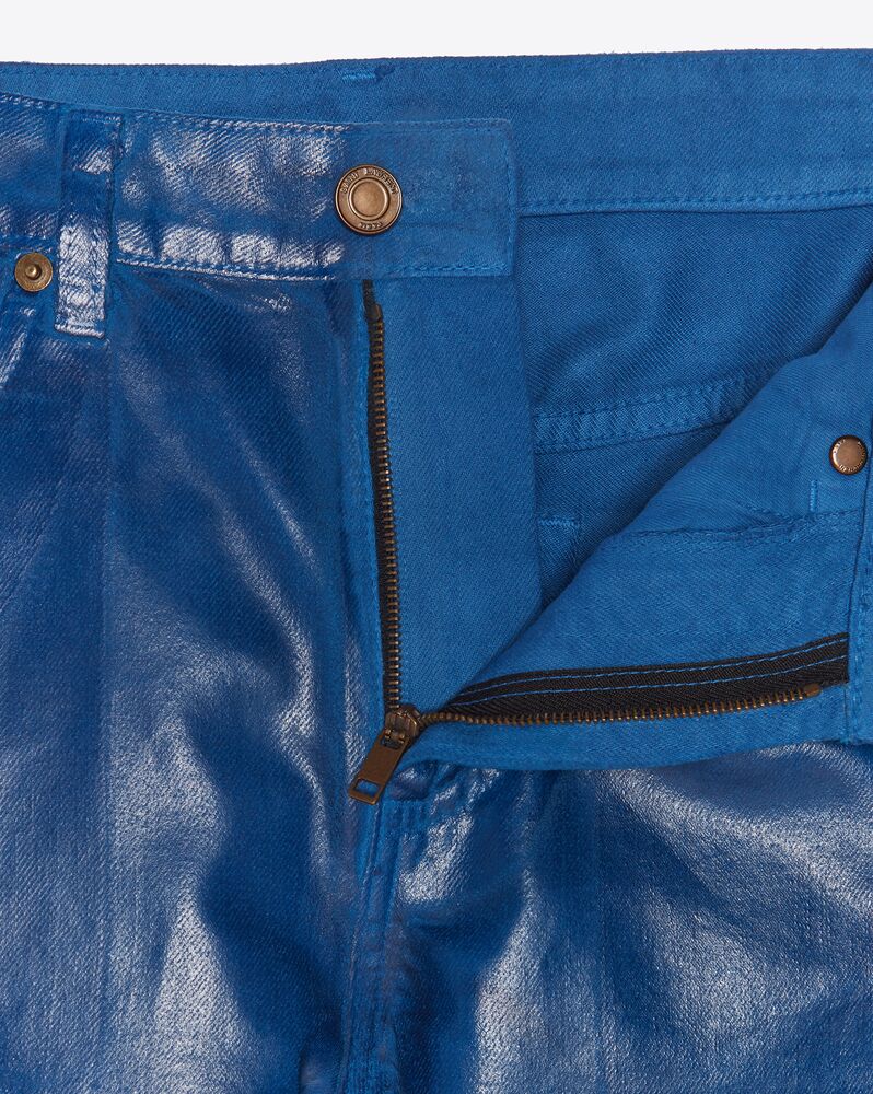 skinny jeans in shiny blue vinyl denim | Saint Laurent United States ...
