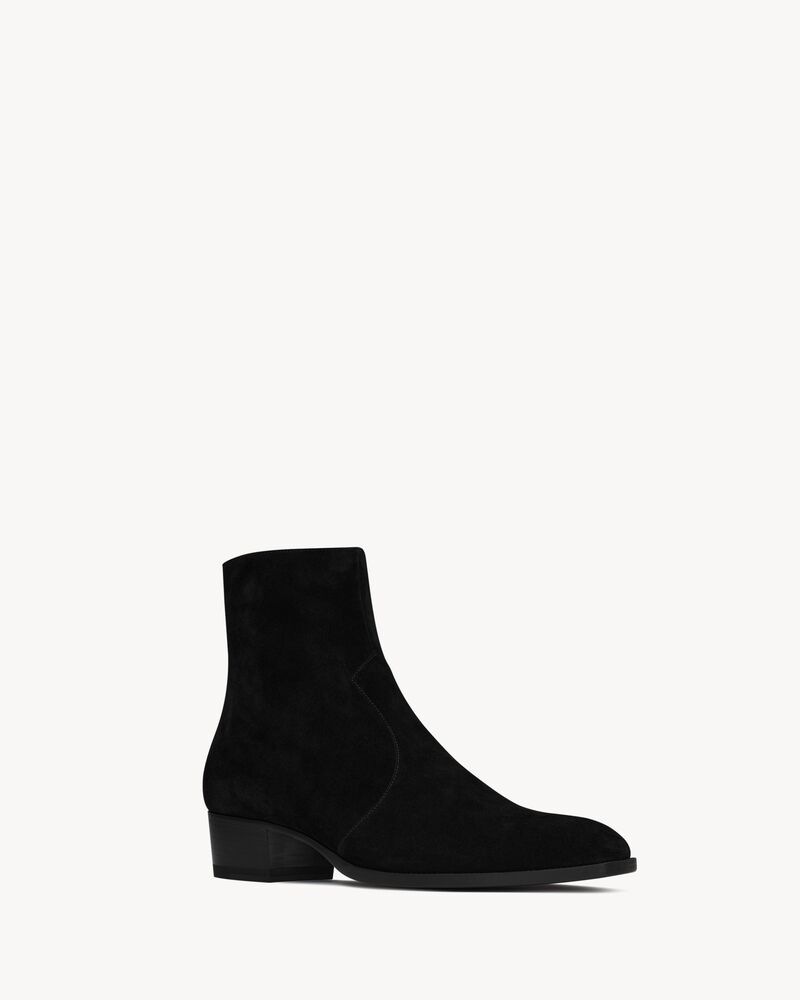 Botines Wyatt con cremallera de ante | Saint Laurent | YSL.com
