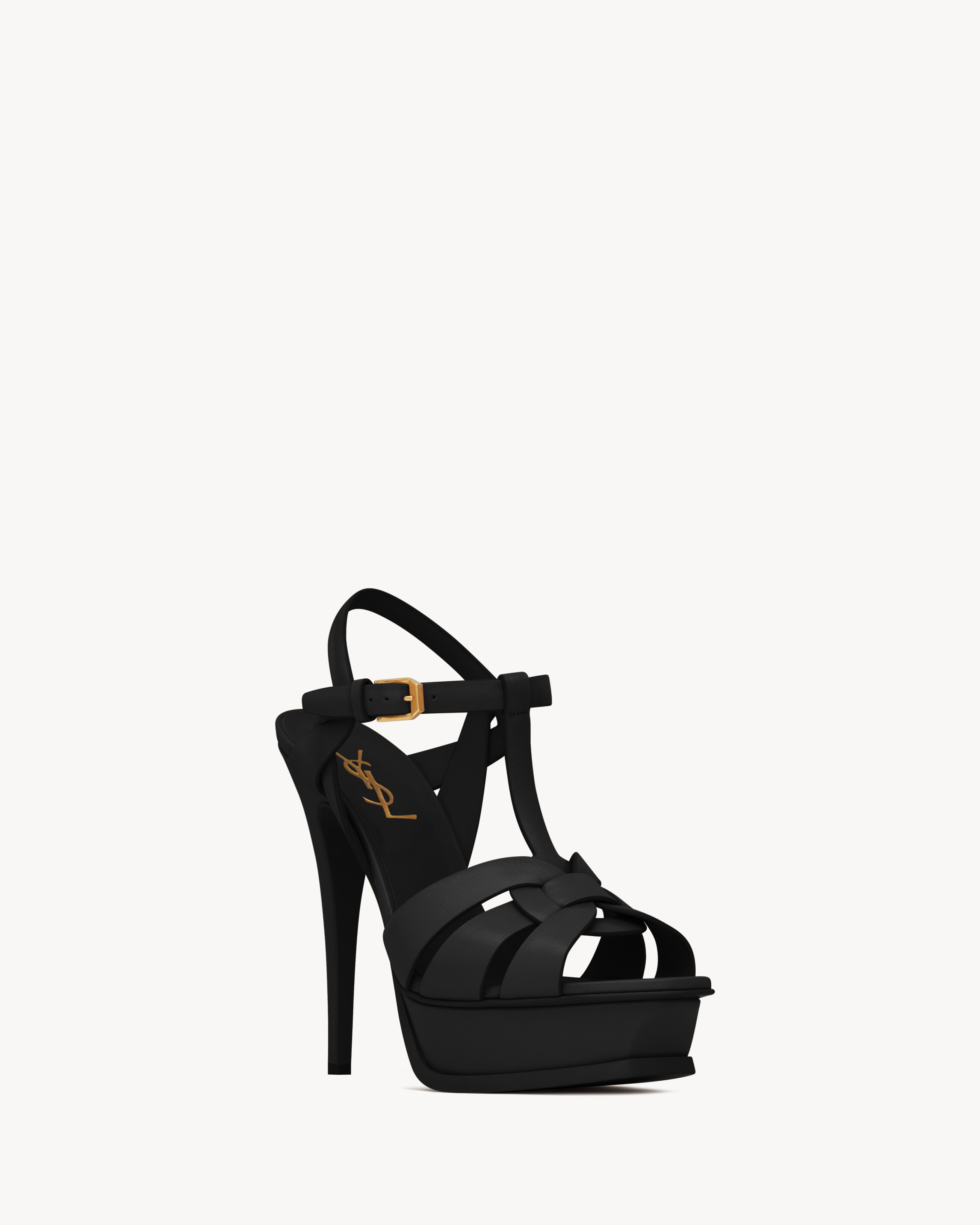 TRIBUTE platform sandals in smooth leather