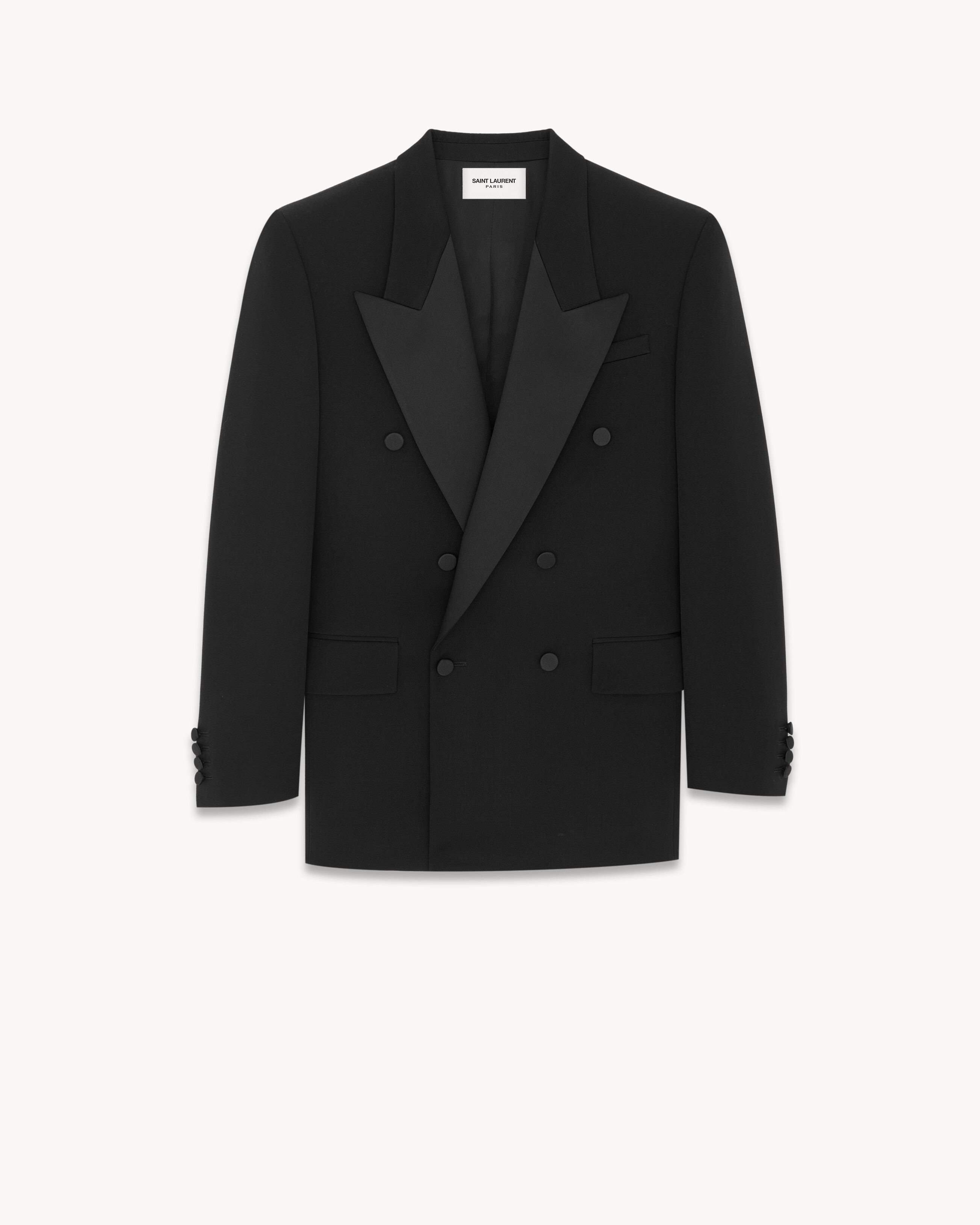 oversized tuxedo jacket in GRAIN DE POUDRE in Black | Saint