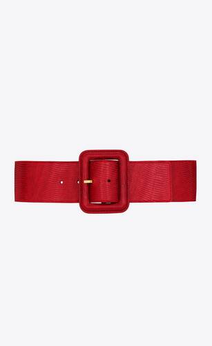 corset belt with covered buckle in lizard-embossed leather