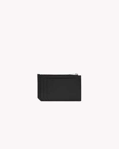 saint laurent paris fragments grand porte-cartes zippé en cuir lisse