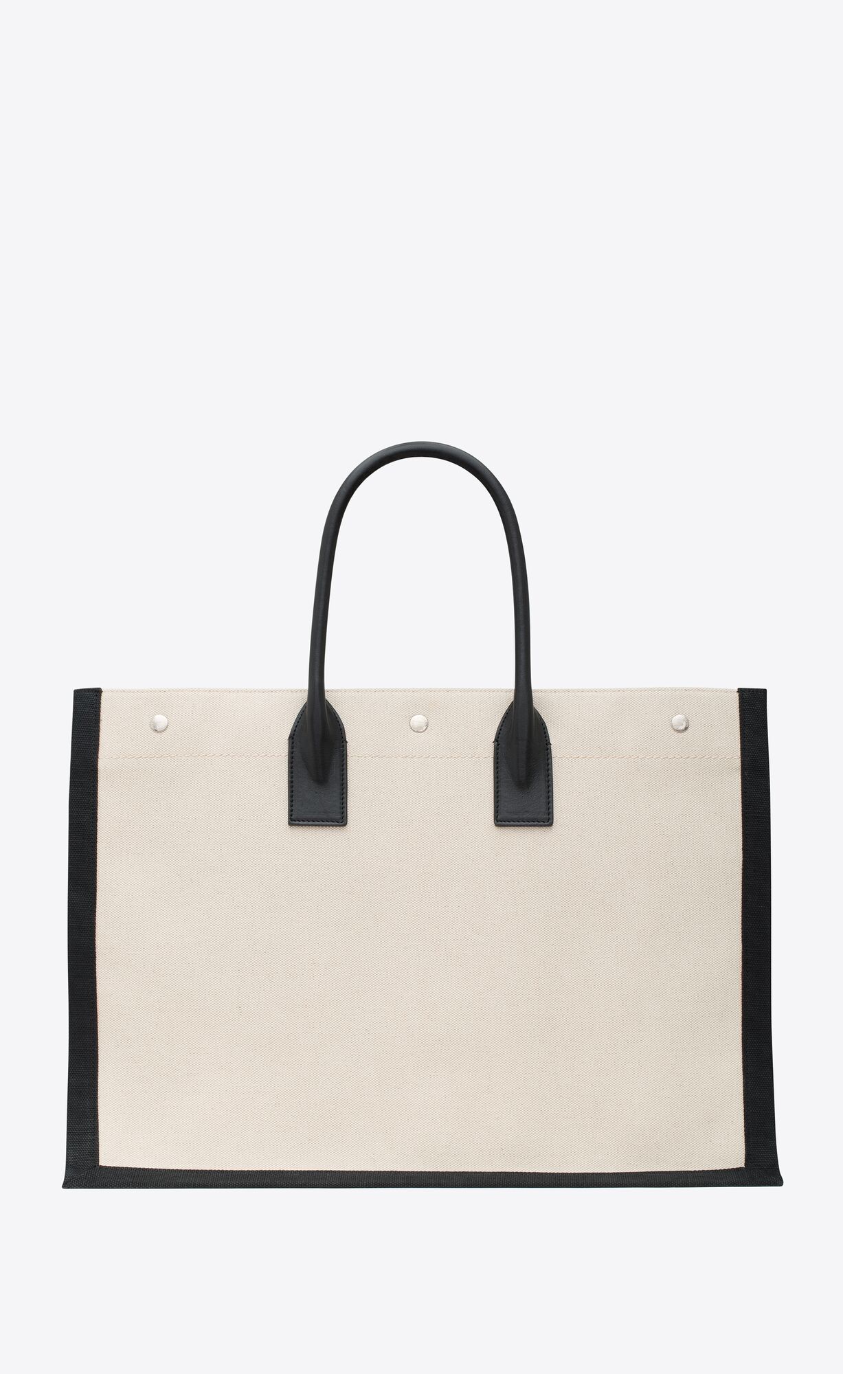 RIVE GAUCHE LARGE TOTE BAG IN CANVAS AND SMOOTH LEATHER | Saint Laurent ...