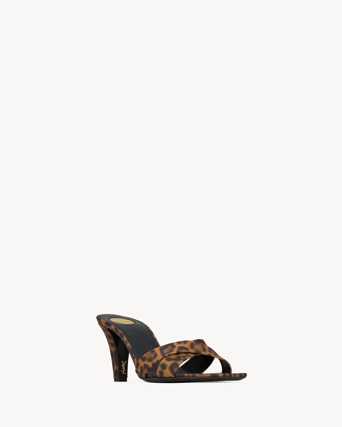 jill mules in leopard grosgrain