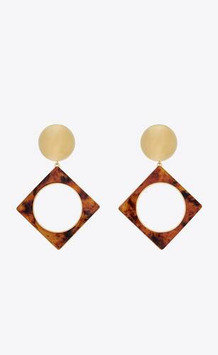 geometric earrings in resin and metal