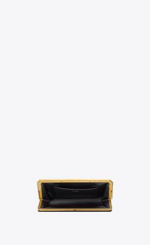 Small classic handbag, Grained calfskin & gold-tone metal, black