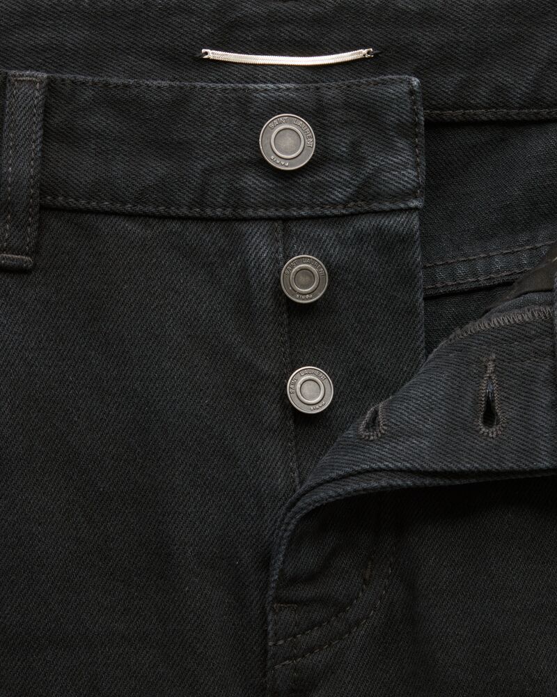 Lockere, schmale Jeans aus Denim in Carbon Black