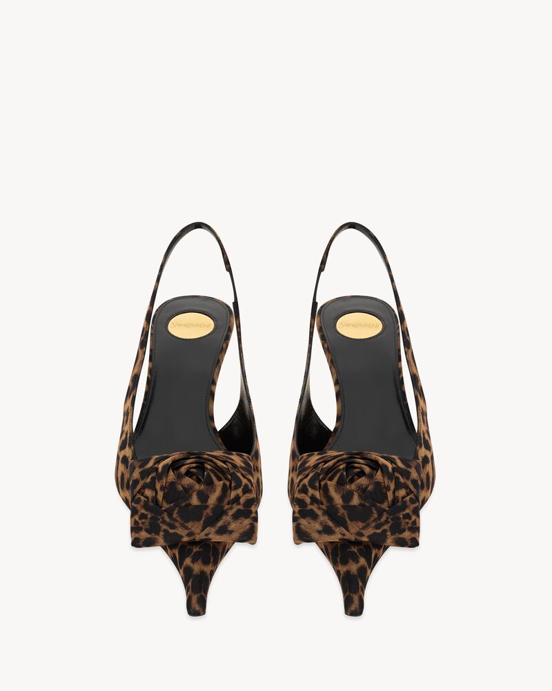 DAKOTA slingback pumps in leopard silk muslin