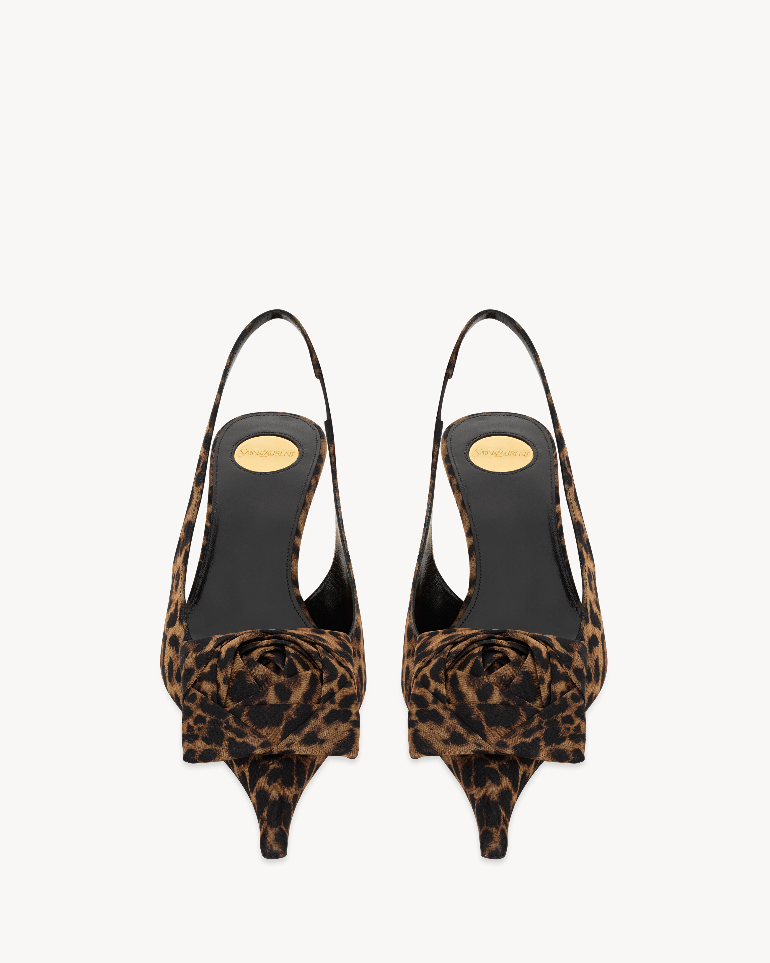 Saint Laurent Leopard Sling Back Shoes DAKOTA Slingback Pumps In