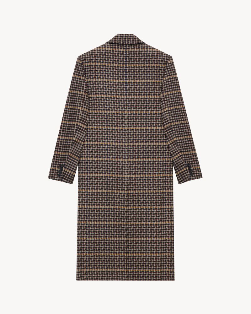 long coat in wool check