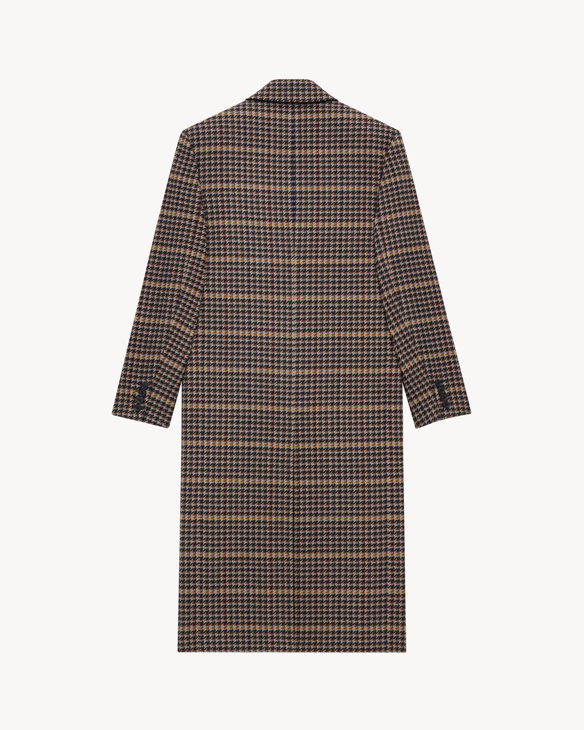 long coat in wool check