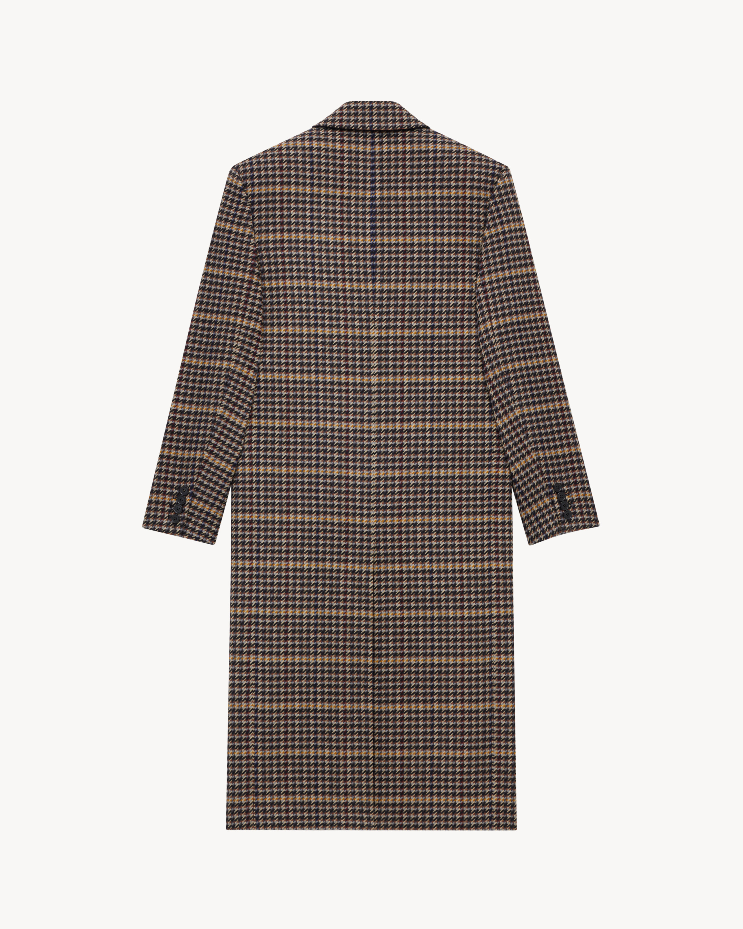 long coat in wool check