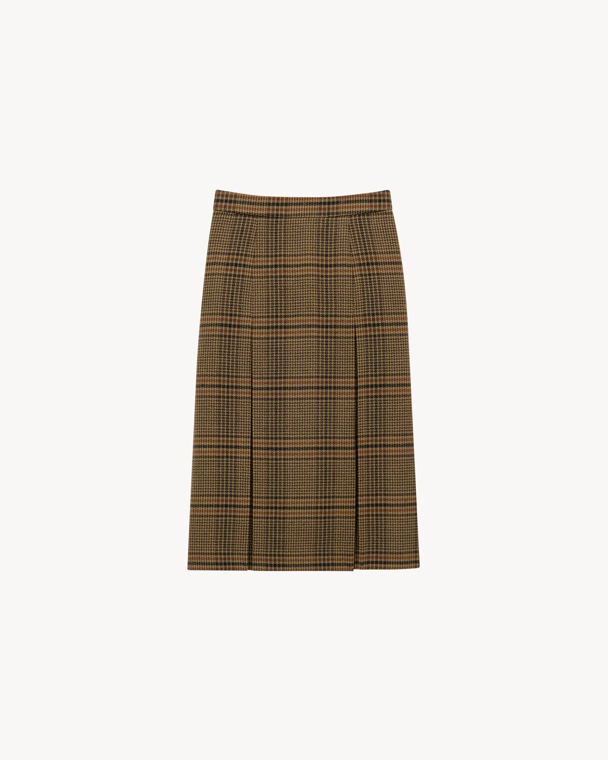 midi skirt in prince of wales wool and cashmere