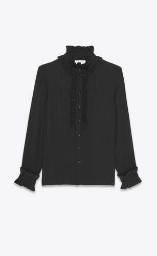 victorian frilled shirt in pleated silk