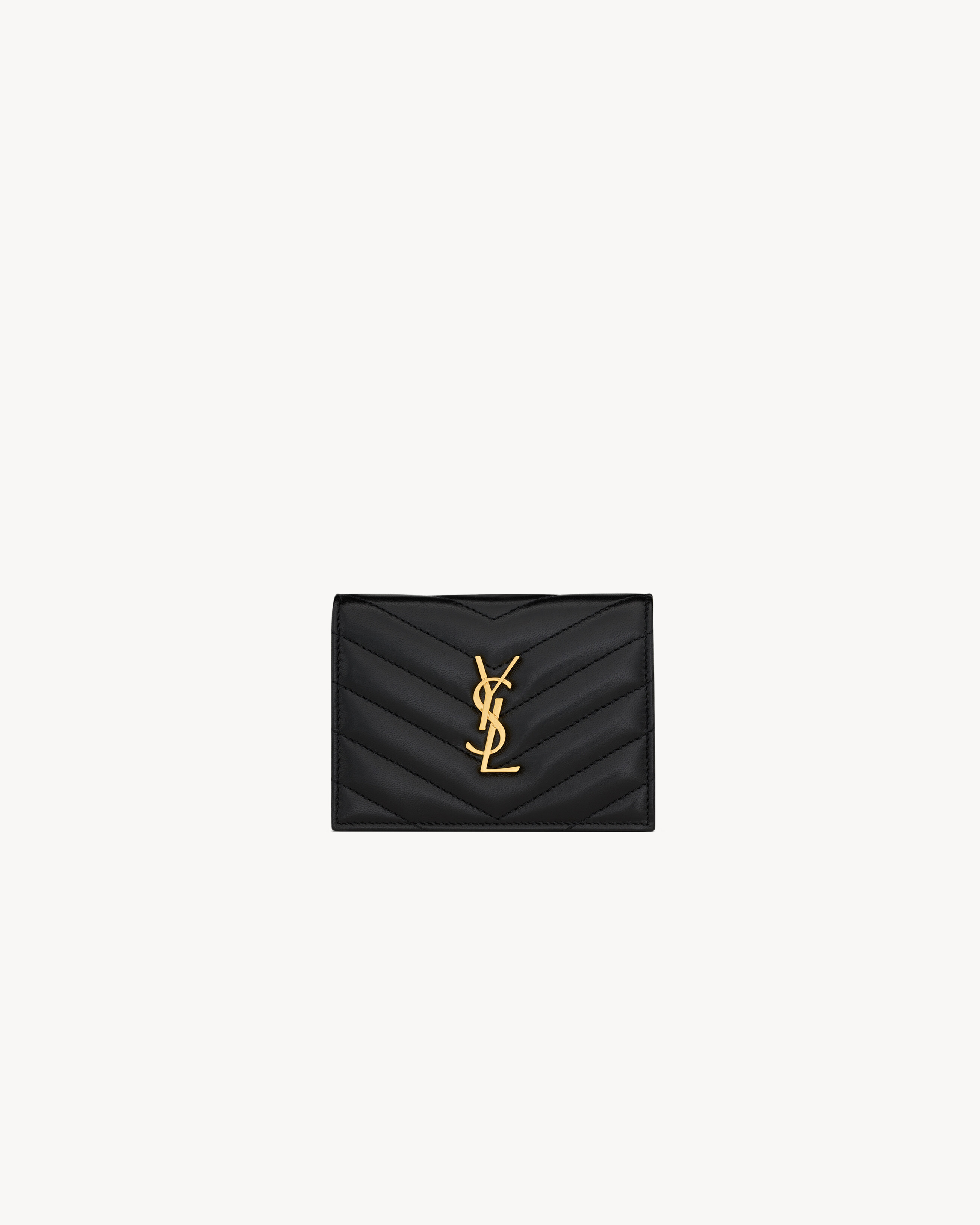 CASSANDRE MATELASSÉ FLAP CARD CASE IN LAMBSKIN