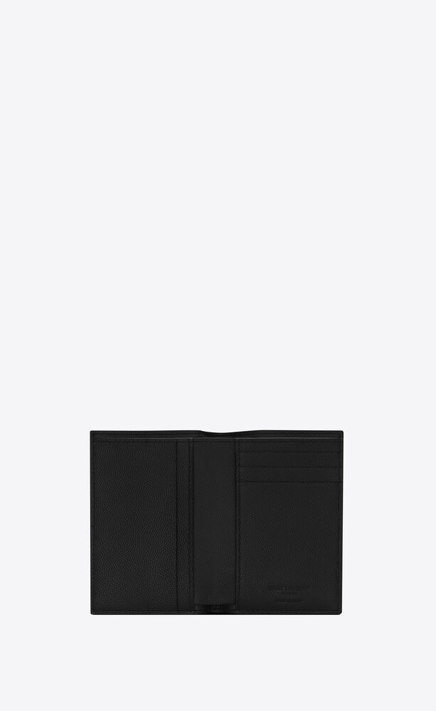 Credit card wallet in grain de poudre embossed leather | Saint Laurent ...