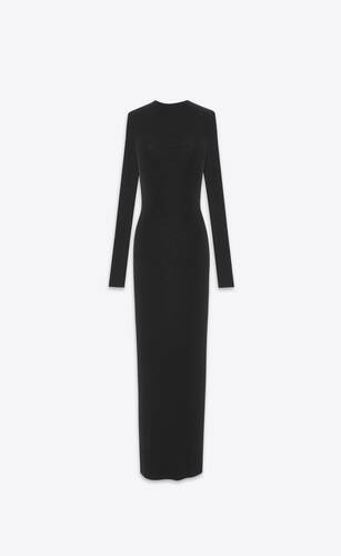 Open-back dress in cashmere, wool and silk | Saint Laurent | YSL.com