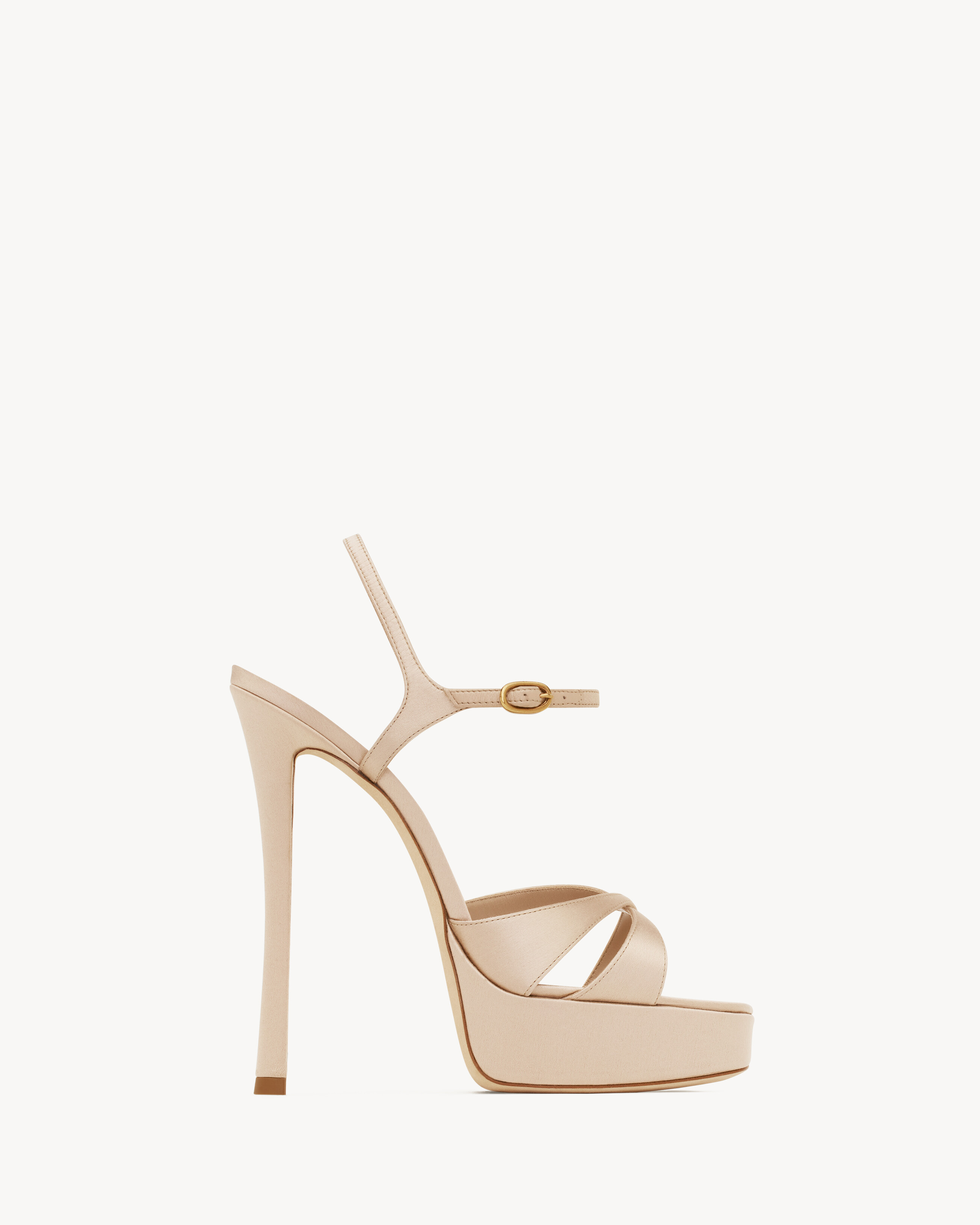DEBBIE platform sandals in satin crepe