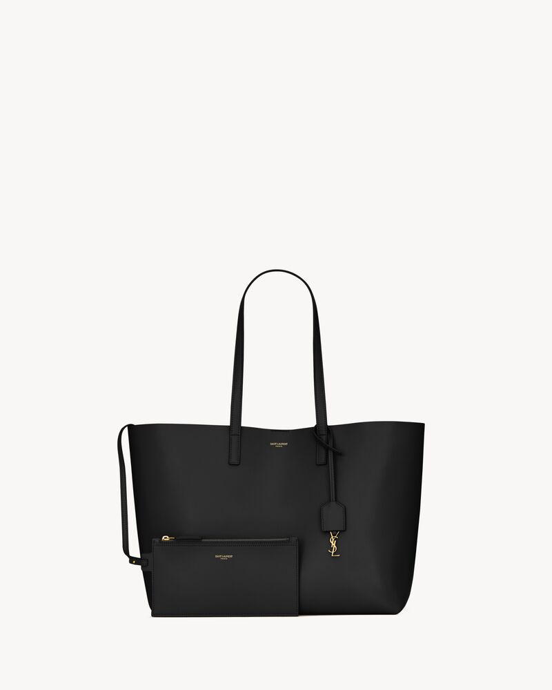 Shopping Saint Laurent E/W aus schwarzem leder