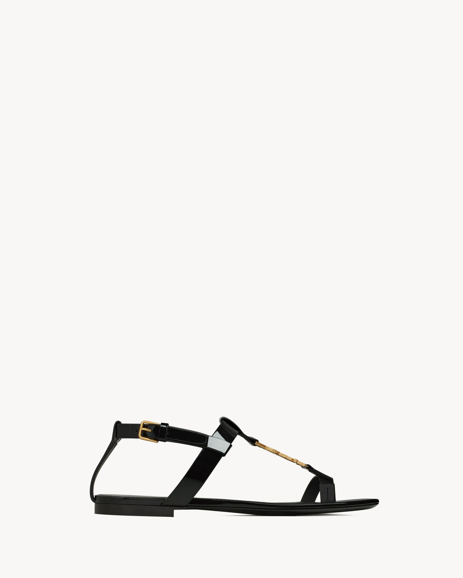 Women's Flat Leather Sandals Saint Laurent YSL