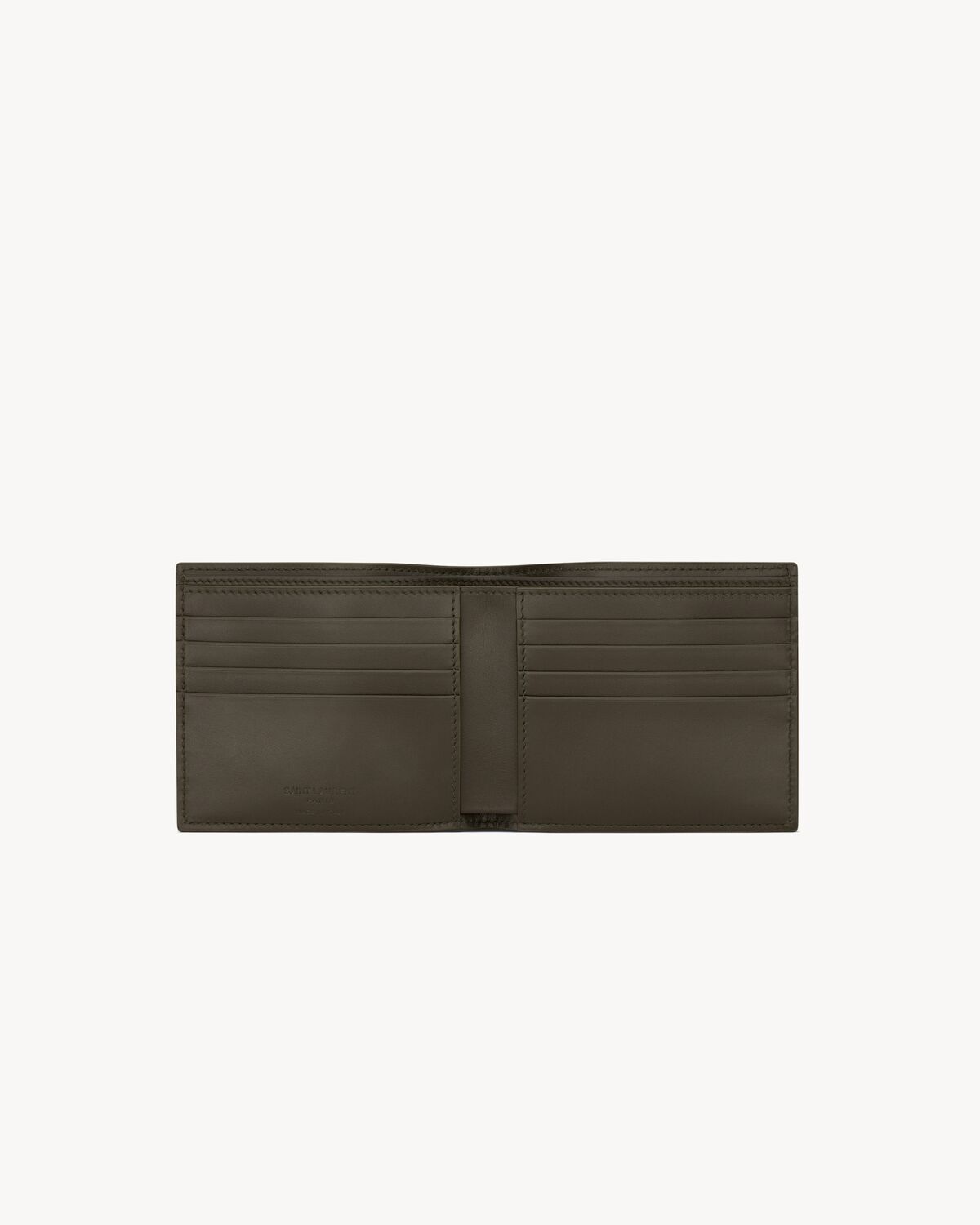 SAINT LAURENT PARIS East/West wallet in smooth leather in Green | Saint ...