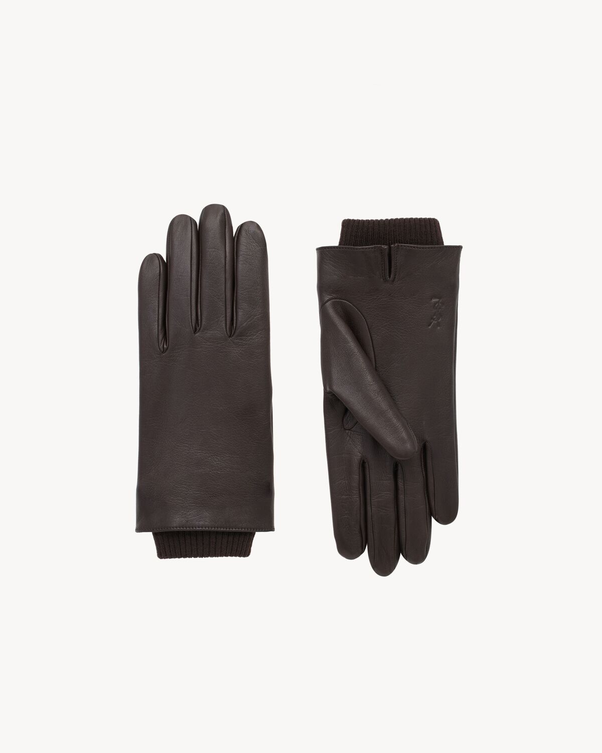 cassandre cuffed gloves in leather and wool
