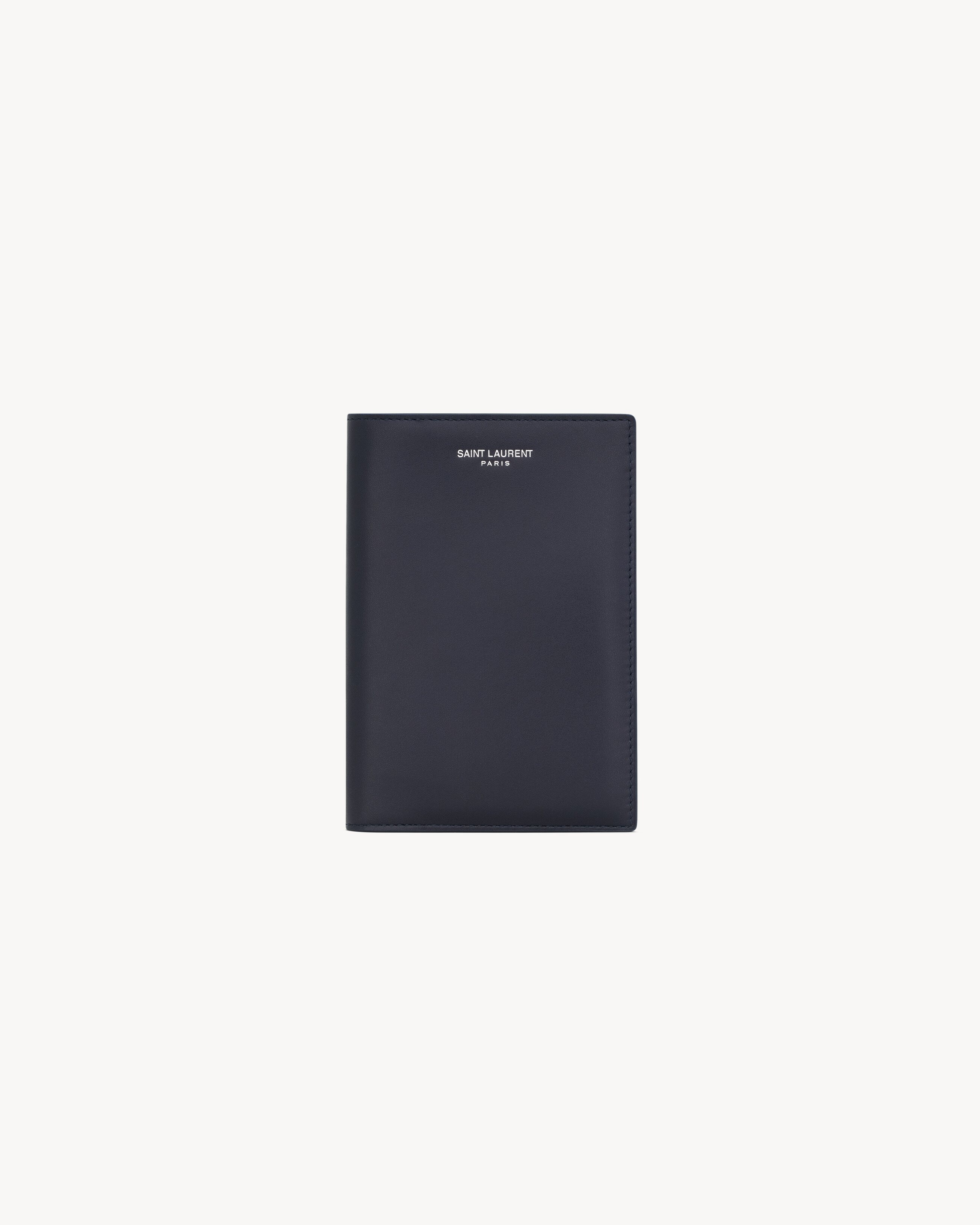 Custodia per passaporto Saint Laurent Paris in pelle liscia