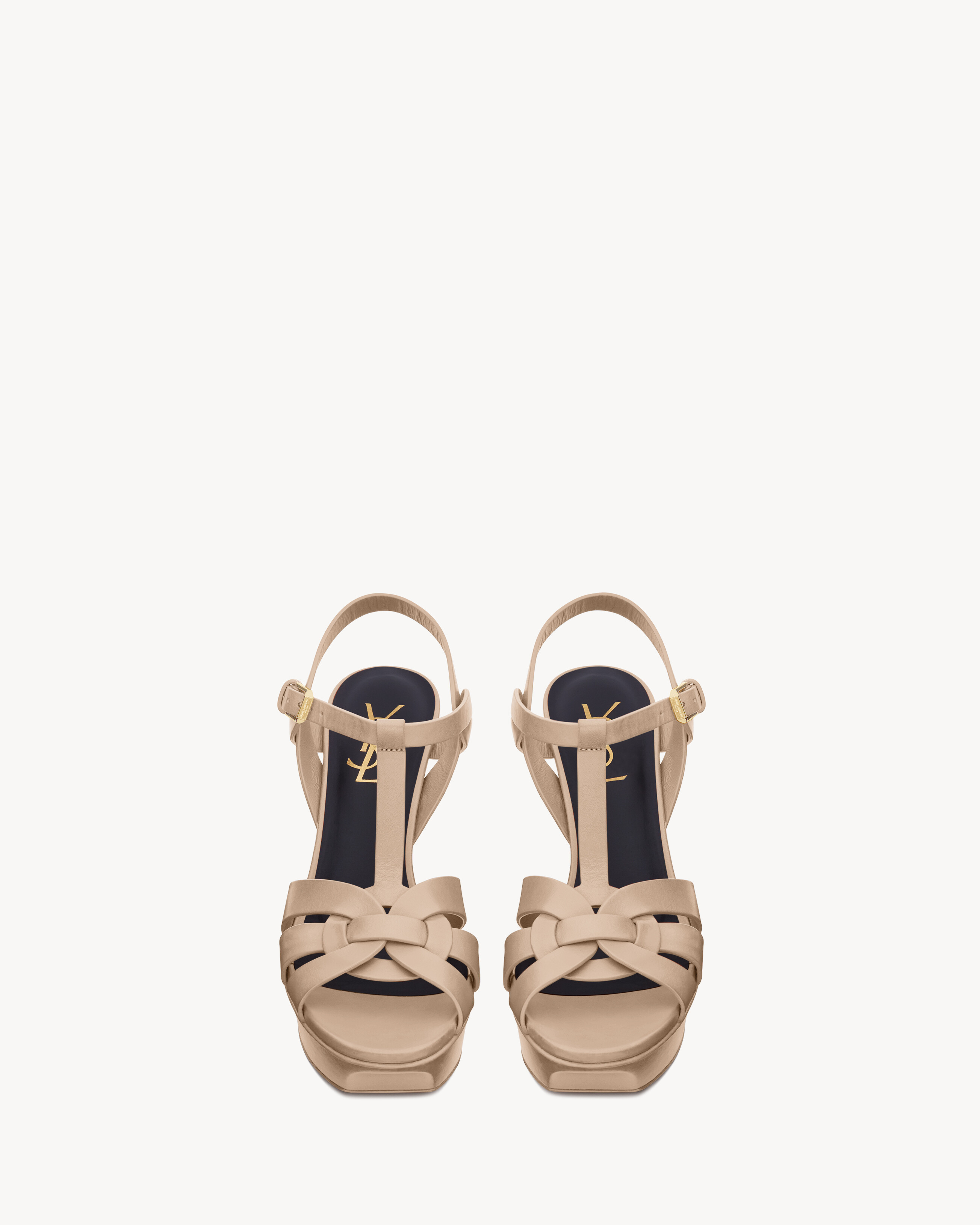 Tribute platform sandals in smooth leather