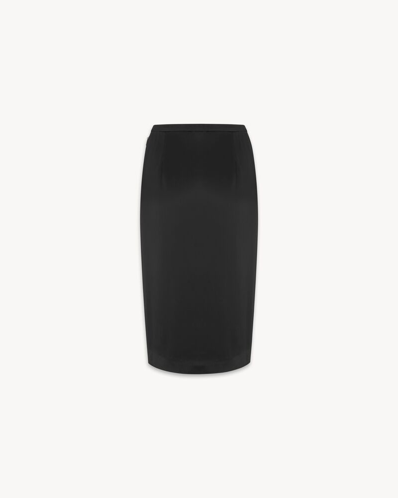 Pencil skirt in satin | Saint Laurent | YSL.com