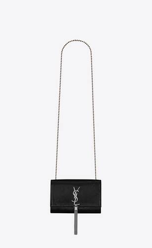 kate small chain bag with tassel in chevron patent leather