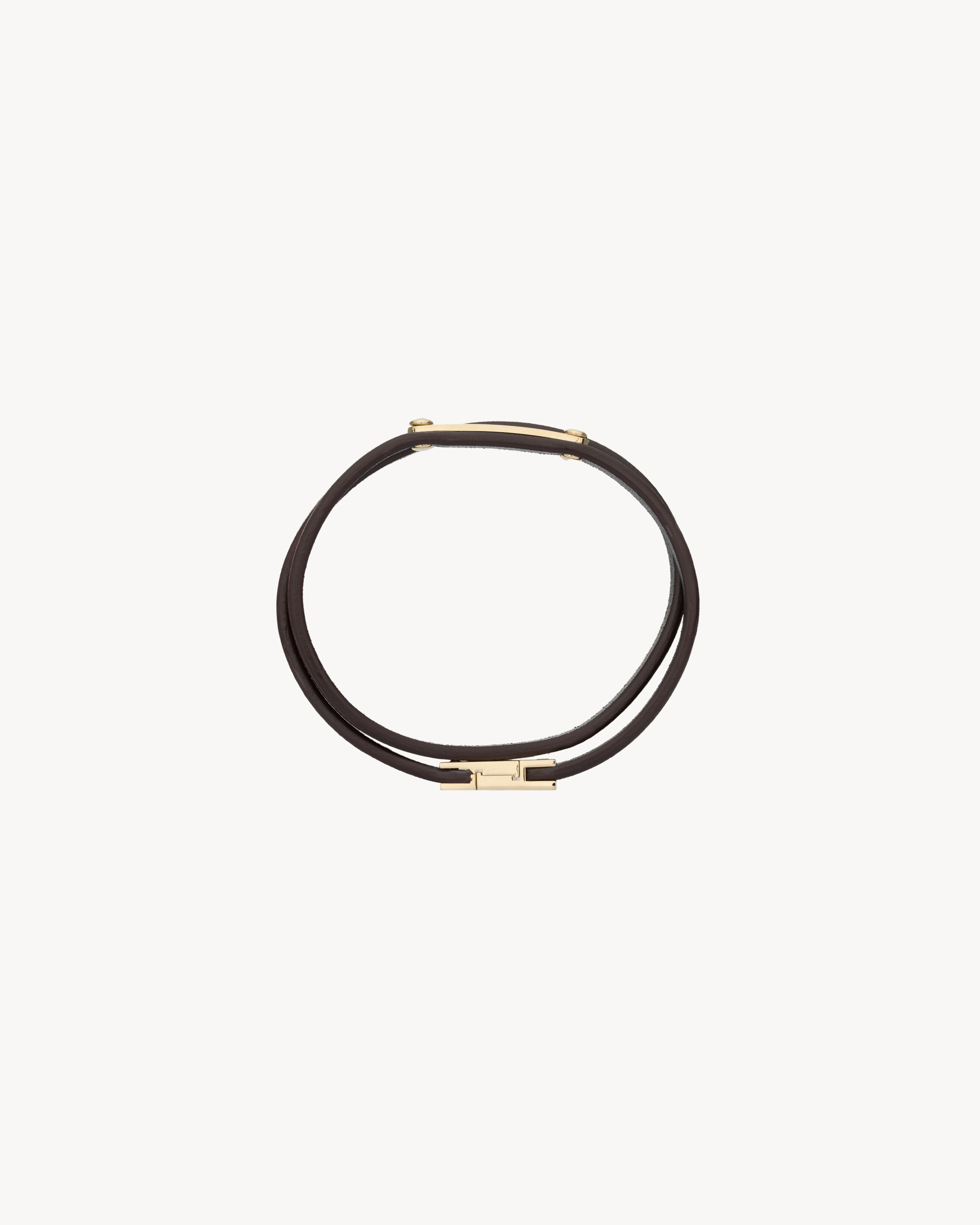 BRACELET DOUBLE TOUR EN CUIR ET MÉTAL
